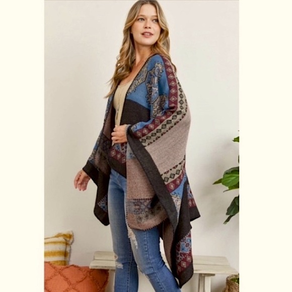 ✌🏼 #1330 Cozy Western Style Must Have Poncho - Picture 6 of 16